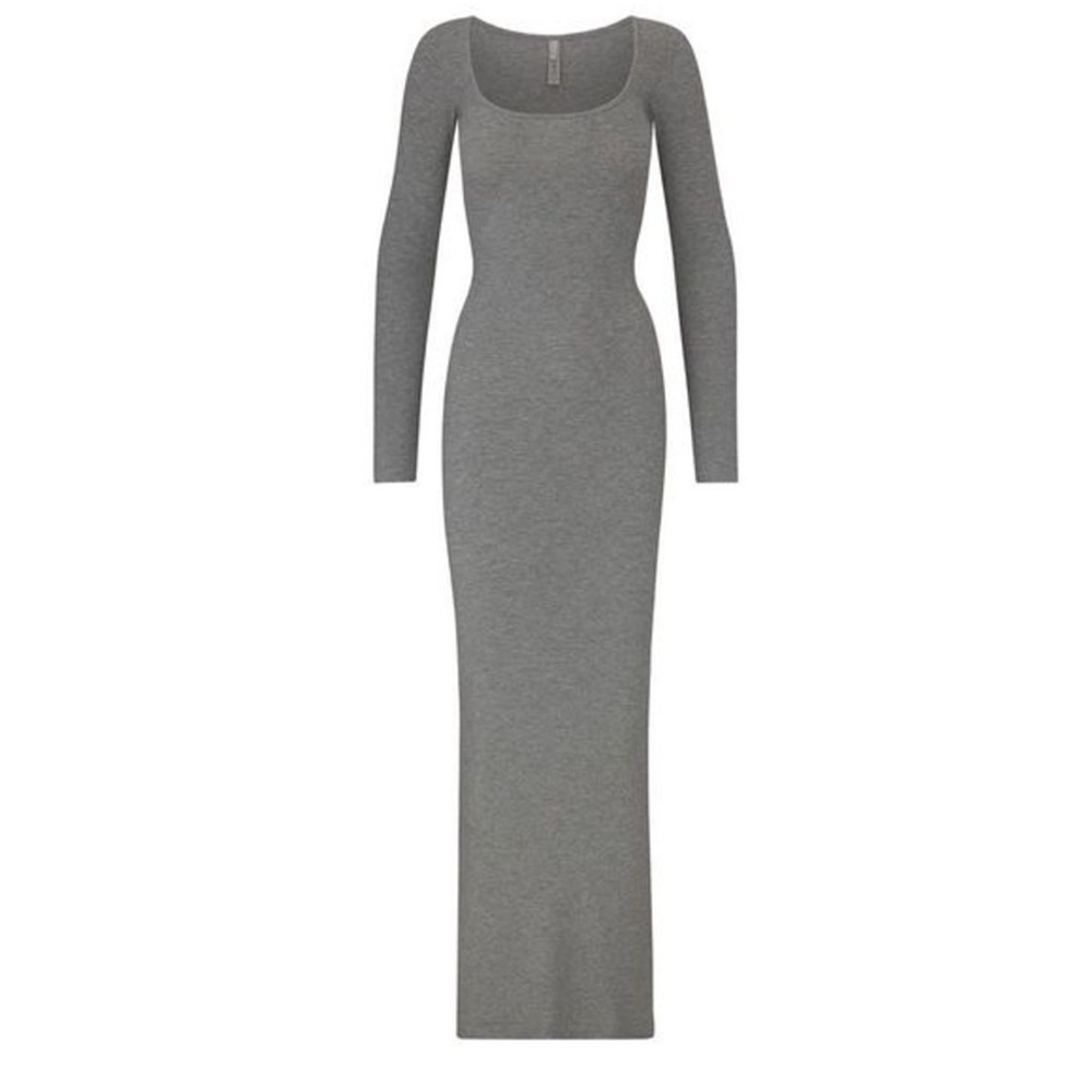 SKIMS B2 Long Sleeve Soft Lounge Long Slip Dress  NWT size M - Picture 3 of 5